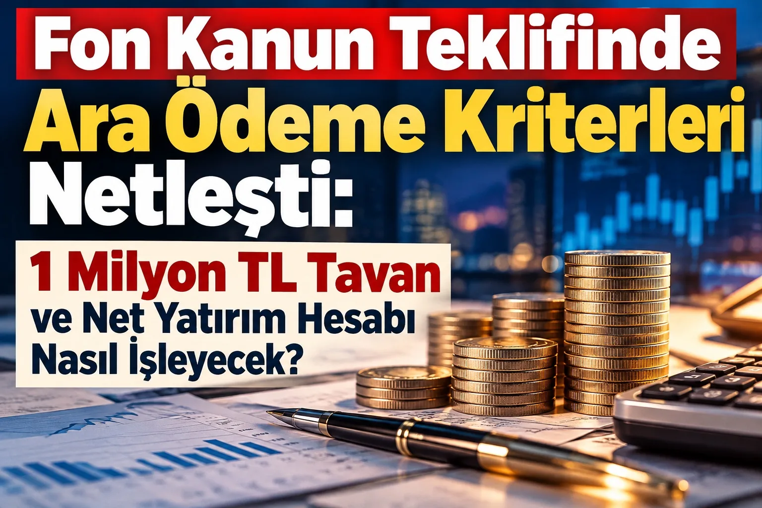 Fon Kanun Teklifinde Ara Ödeme Kriterleri Netleşti: 1 Milyon TL Tavan ve Net Yatırım Hesabı Nasıl İşleyecek?