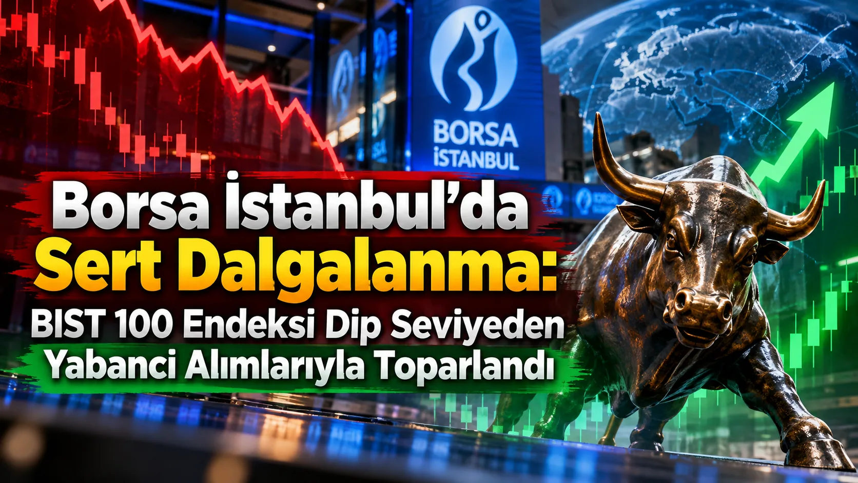 Borsa İstanbul'da Sert Dalgalanma: BIST 100 Endeksi Dip Seviyeden Yabancı Alımlarıyla Toparlandı