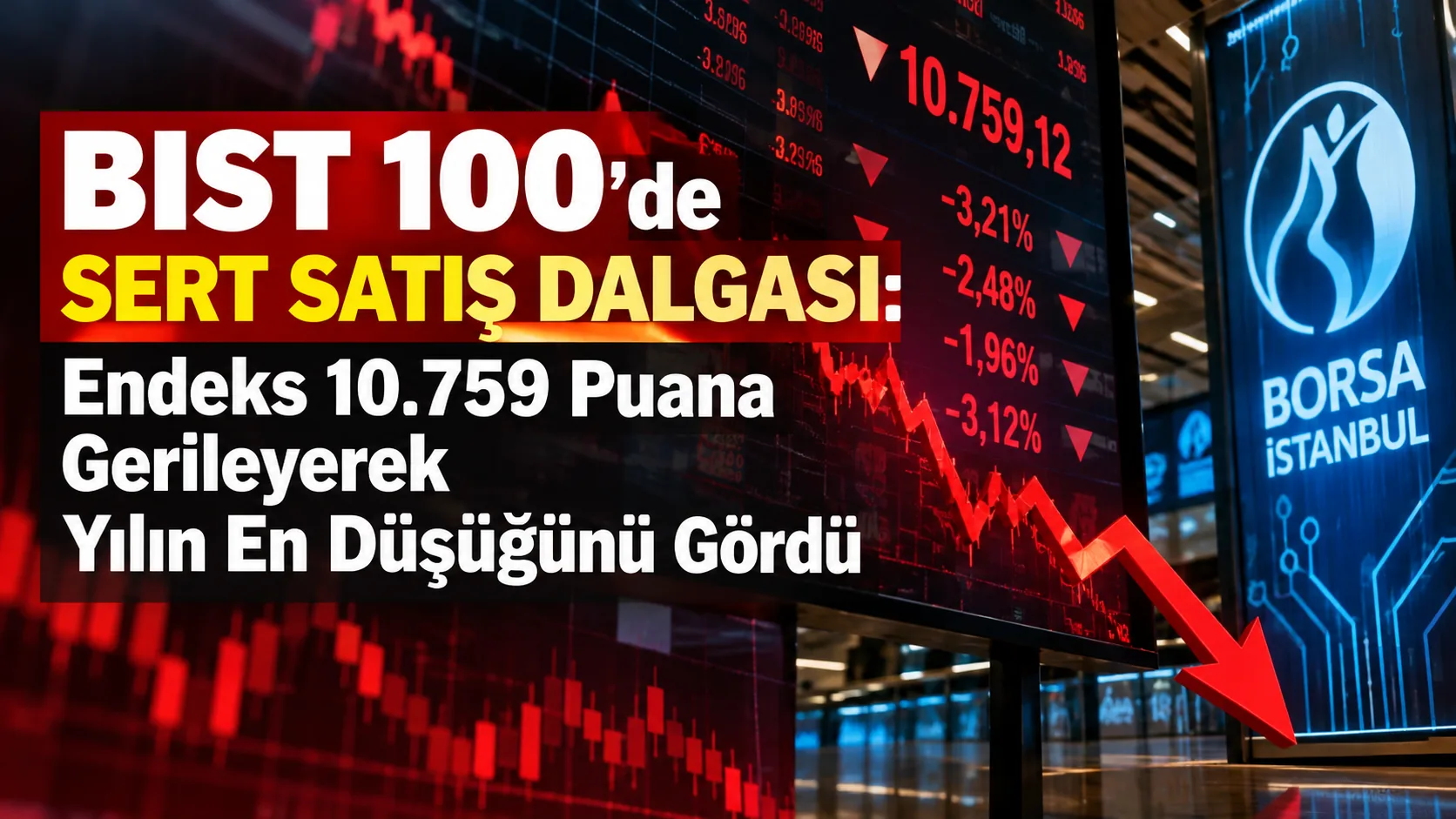BIST 100'de Sert Satış Dalgası: Endeks 10.759 Puana Gerileyerek Yılın En Düşüğünü Gördü