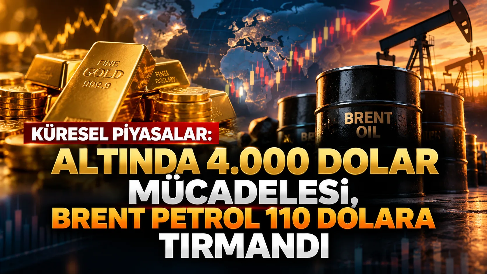 Küresel Piyasalar: Altında 4.000 Dolar Mücadelesi, Brent Petrol 110 Dolara Tırmandı
