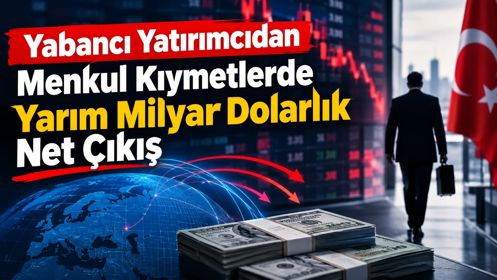 Yabancı Yatırımcıdan Menkul Kıymetlerde Yarım Milyar Dolarlık Net Çıkış