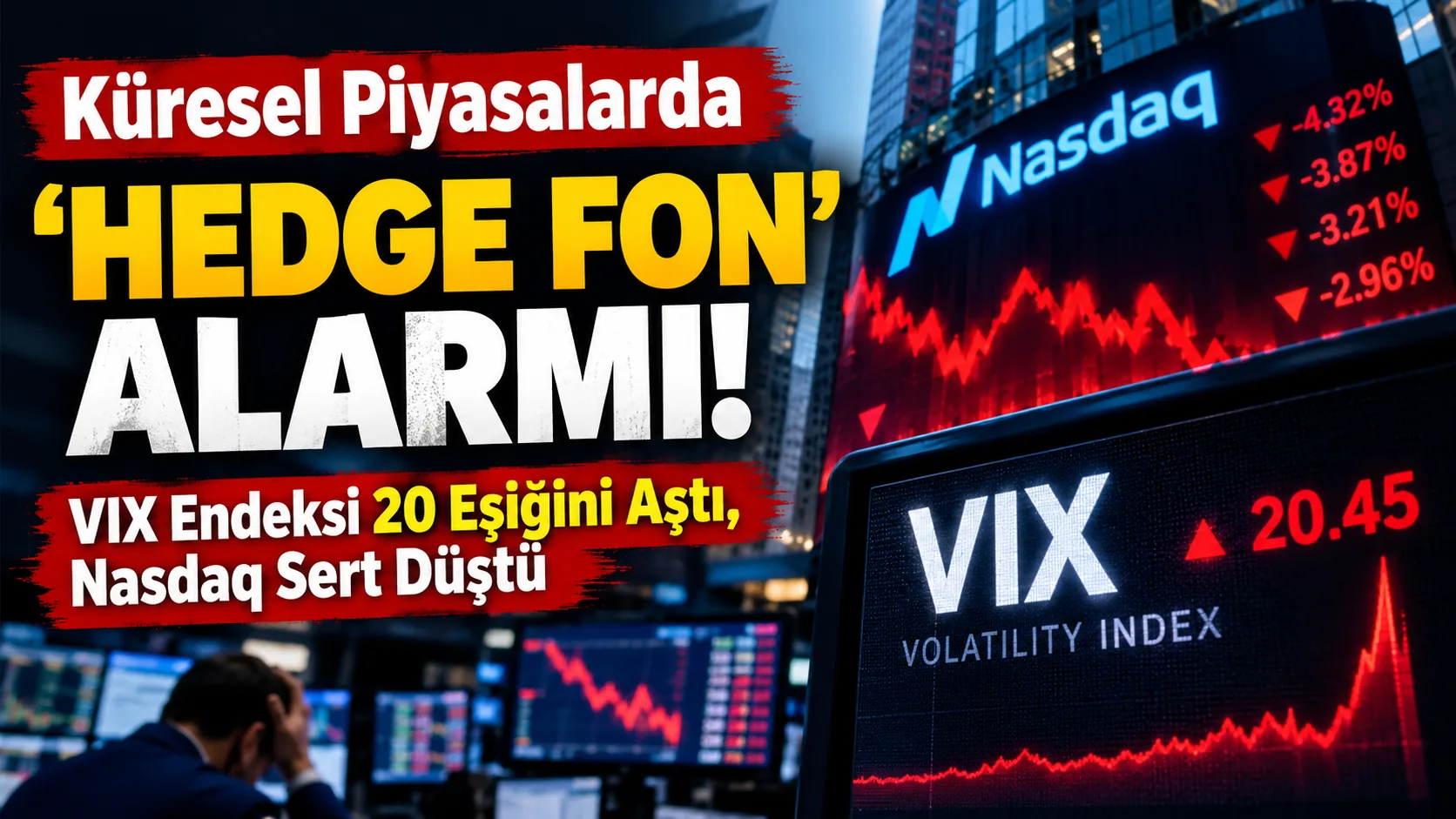 Küresel Piyasalarda 'Hedge Fon' Alarmı: VIX Endeksi 20 Eşiğini Aştı, Nasdaq Sert Düştü