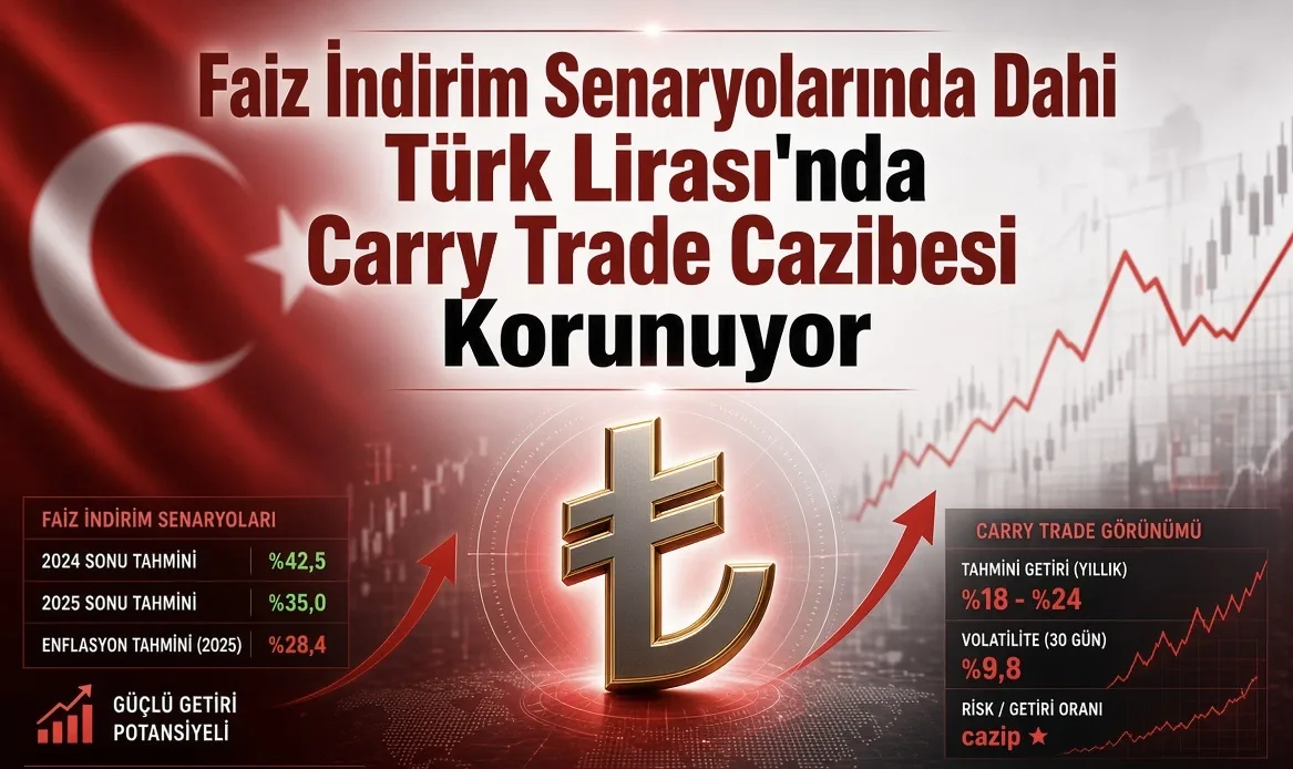 Faiz İndirim Senaryolarında Dahi Türk Lirası'nda Carry Trade Cazibesi Korunuyor