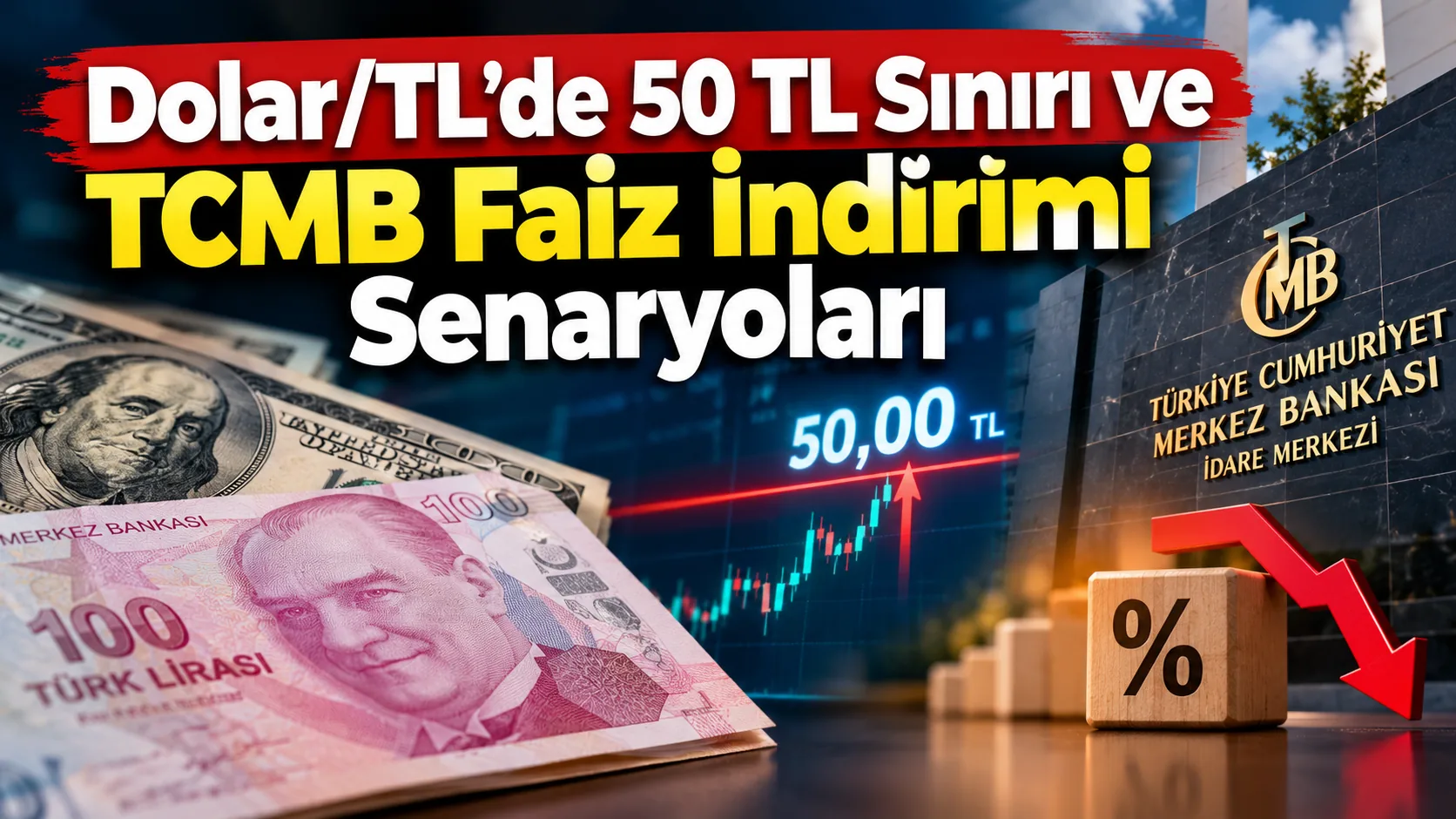 Dolar/TL'de 50 TL Sınırı ve TCMB Faiz İndirimi Senaryoları